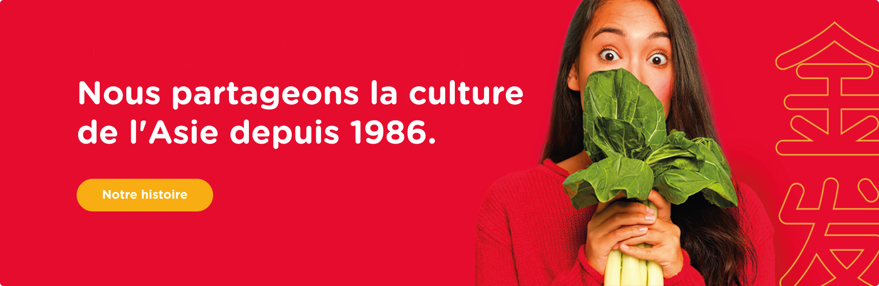 Nous partageons la culture de l'Asie depuis 1986.
